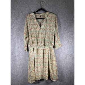 KUT From the Kloth Dress Women M Knee Length Short Sleeve Geoprint Fit & Flare